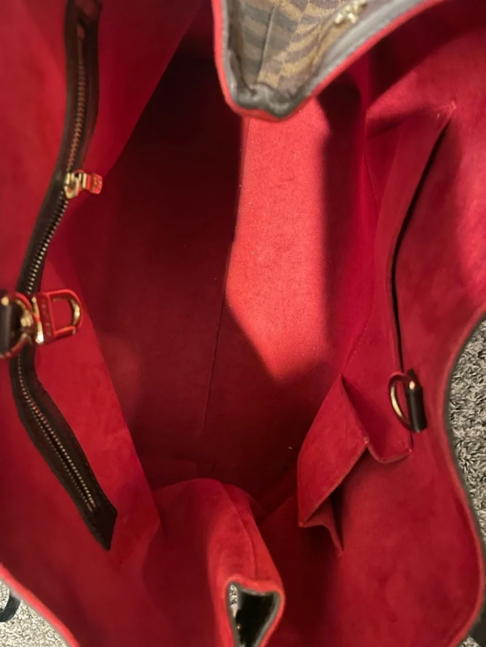 Louis Vuitton Brown Checkered Tote with Gold Plaque - Picture 8 of 8